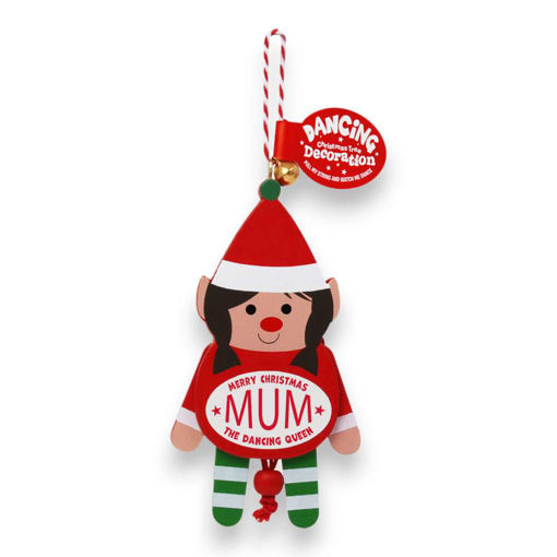 Picture of DANCING HANGING WOODEN DECORATIONS MUM